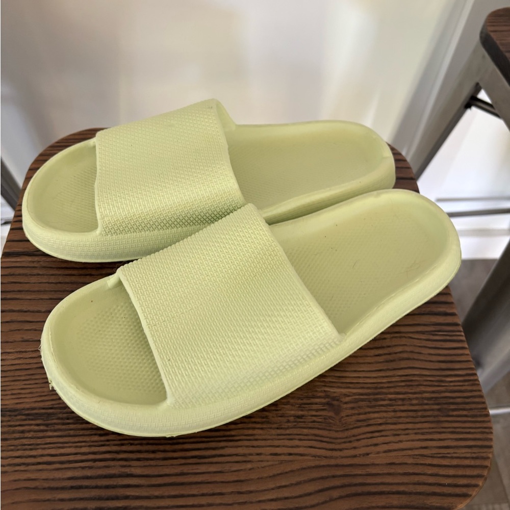 Women's Light Green Slide Sandals